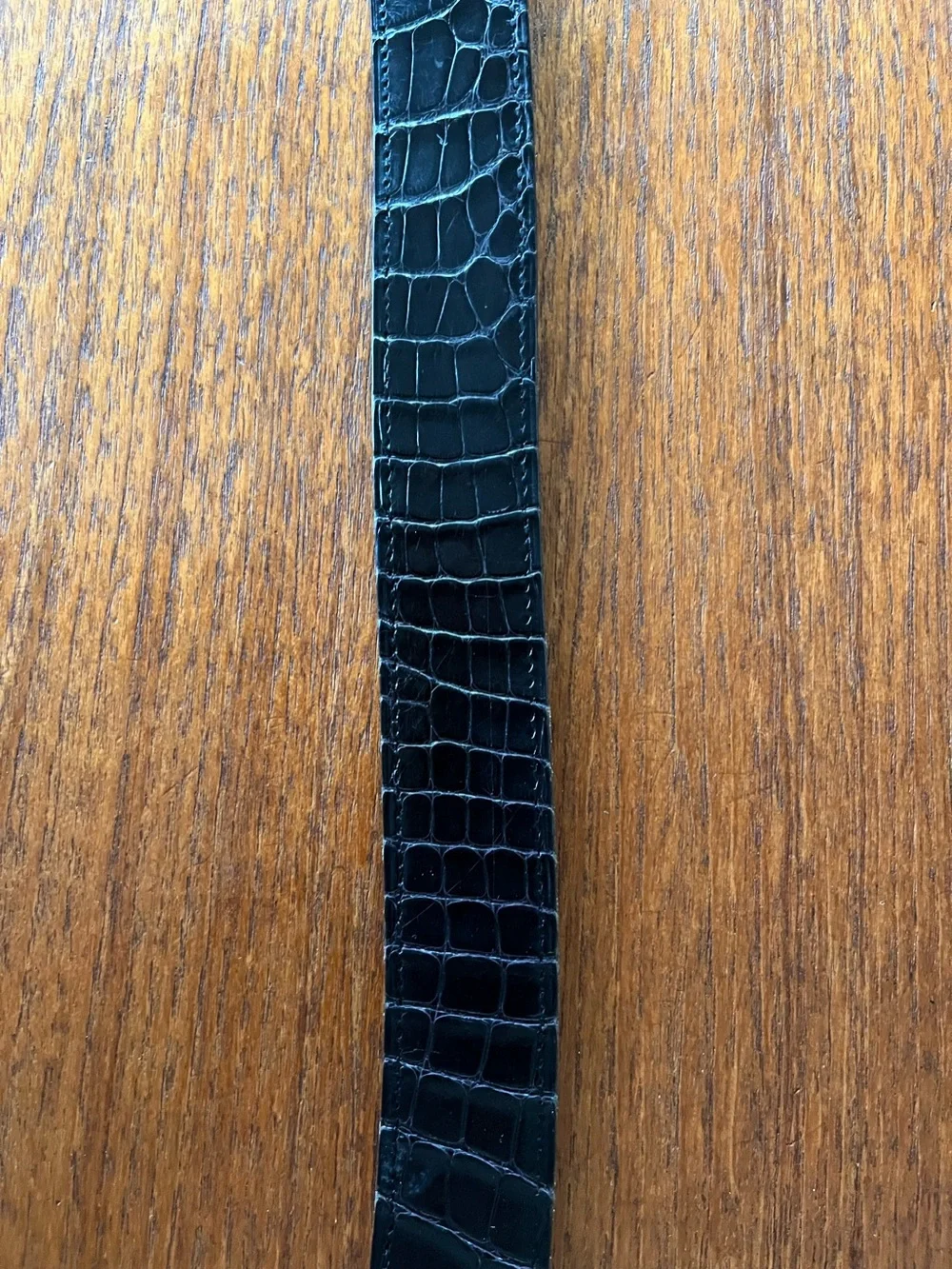 Vintage Hermès Constance H Belt Crocodile Leather Palladium Buckle 100cm 32mm